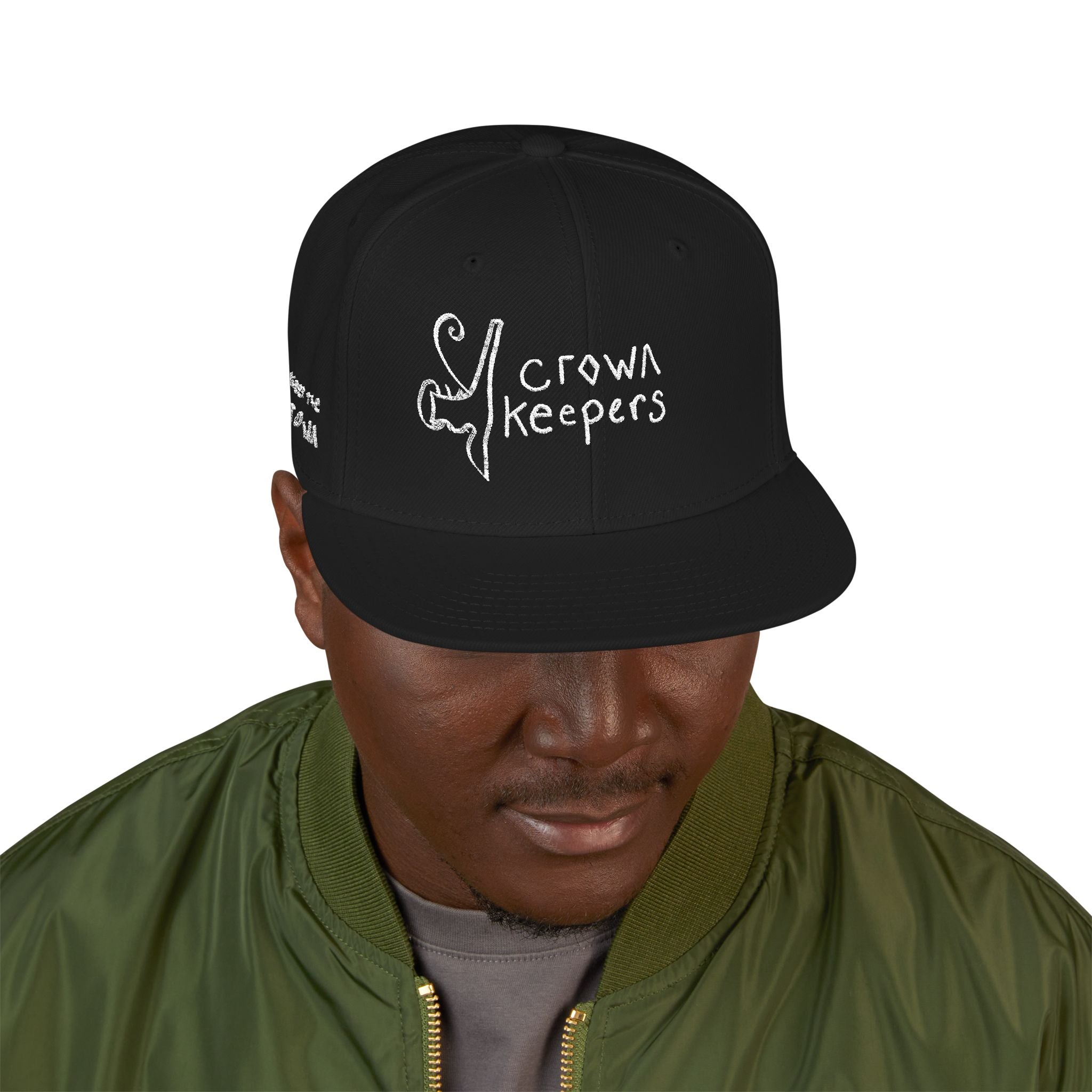Snapback Hat — "Crown Keepers"' " We Keep the Crown" Embroidered Streetwear Cap
