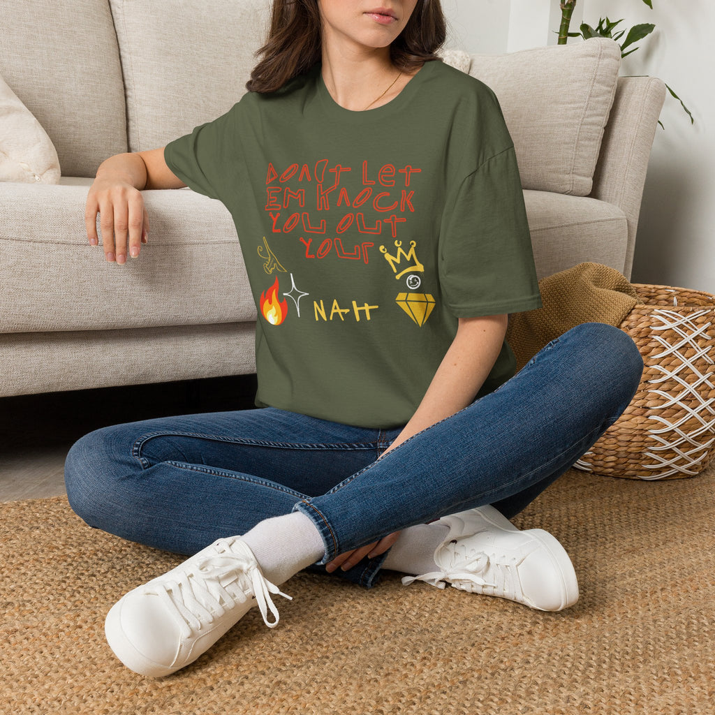 T-Shirt — 'Don't Let 'Em Knock You Out your Crown' Handwritten Graphic Tee "Crown Keepers"