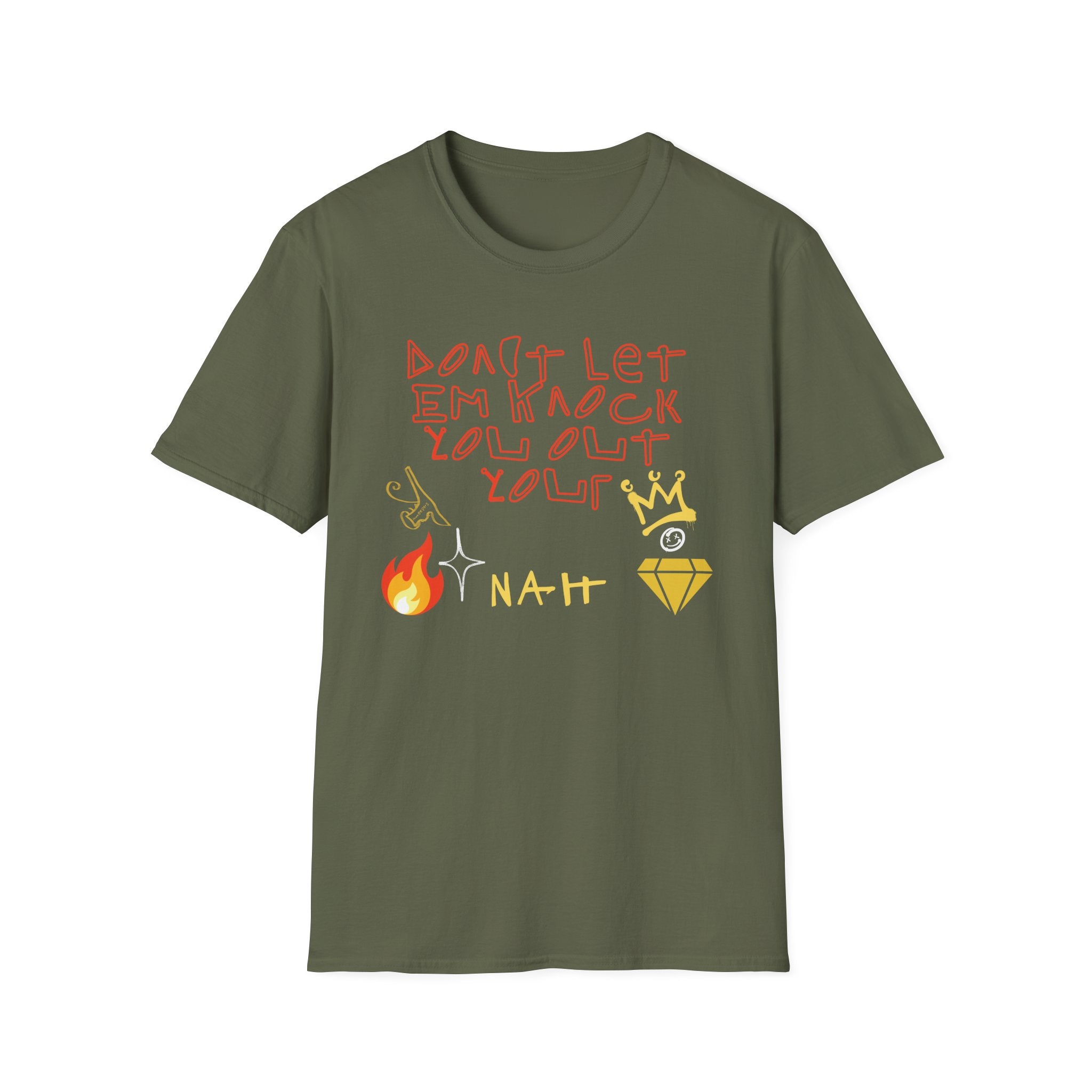 T-Shirt — 'Don't Let 'Em Knock You Out your Crown' Handwritten Graphic Tee "Crown Keepers"
