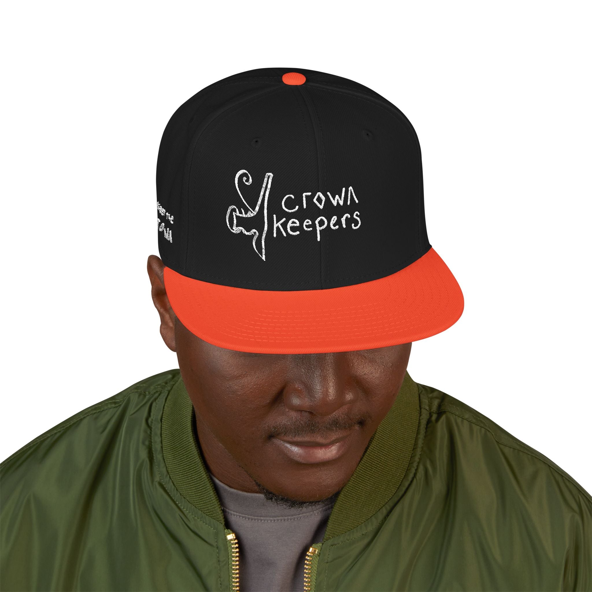 Snapback Hat — "Crown Keepers"' " We Keep the Crown" Embroidered Streetwear Cap