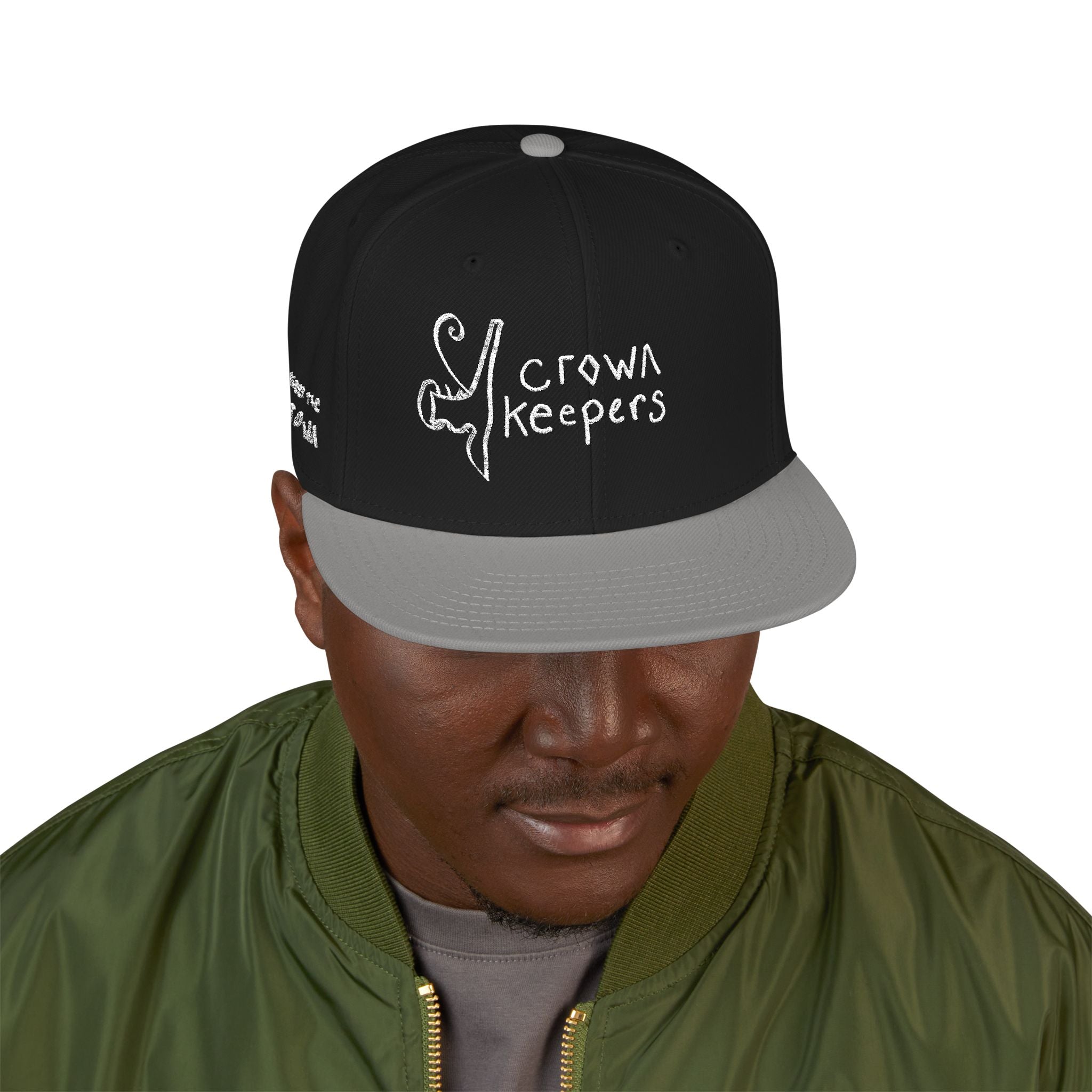 Snapback Hat — "Crown Keepers"' " We Keep the Crown" Embroidered Streetwear Cap