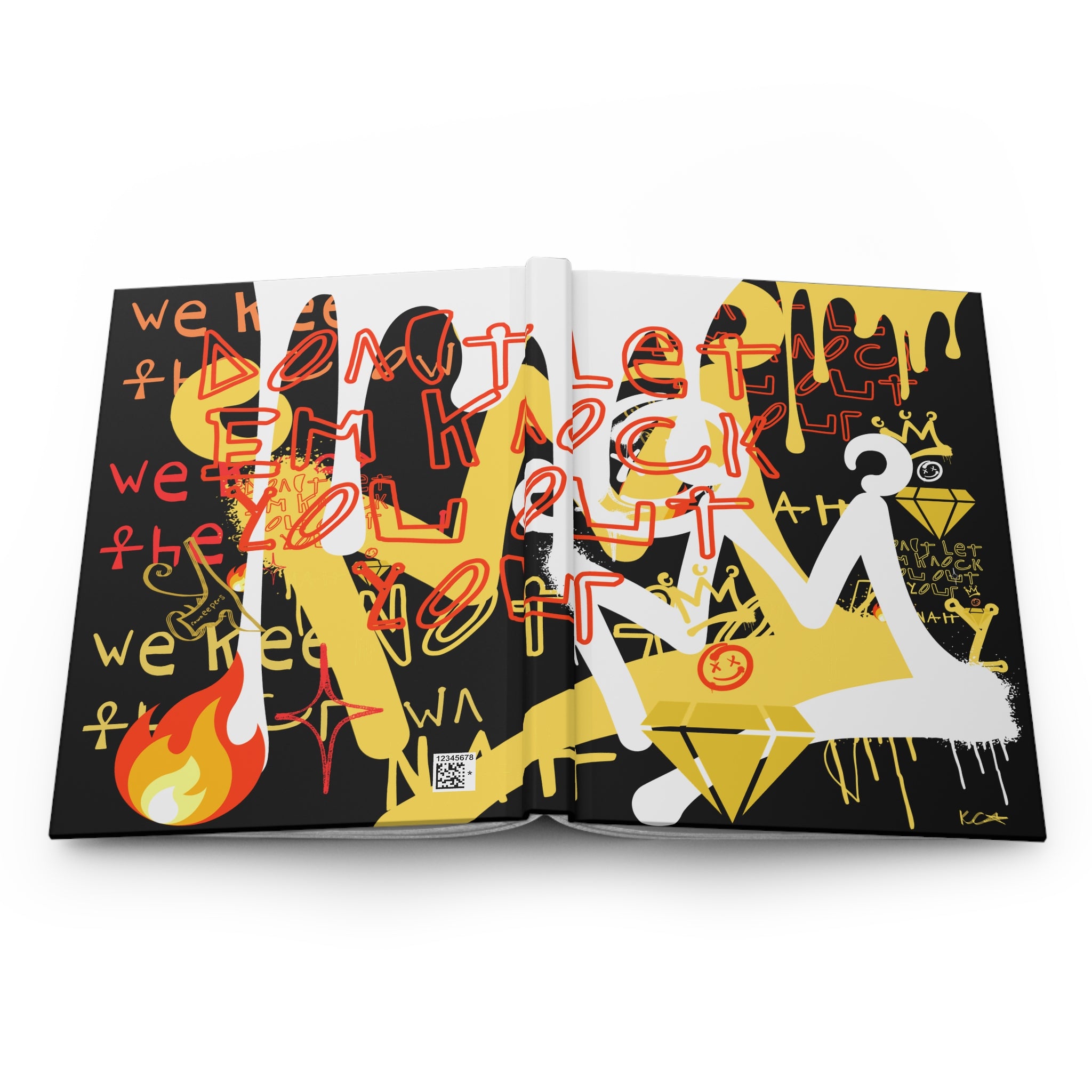 Graffiti Crown Keepers Hardcover Journal — Bold Urban Street Art Notebook