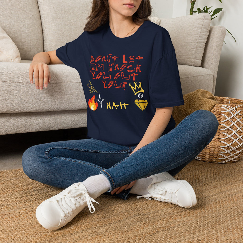T-Shirt — 'Don't Let 'Em Knock You Out your Crown' Handwritten Graphic Tee "Crown Keepers"