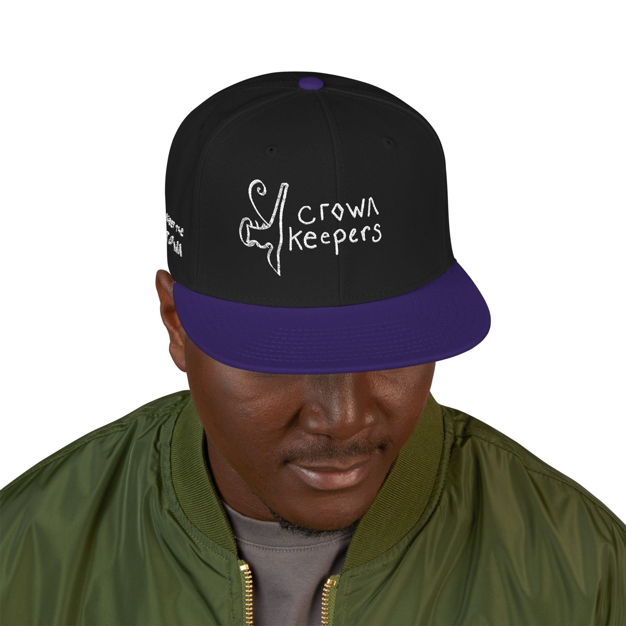 Snapback Hat — "Crown Keepers"' " We Keep the Crown" Embroidered Streetwear Cap