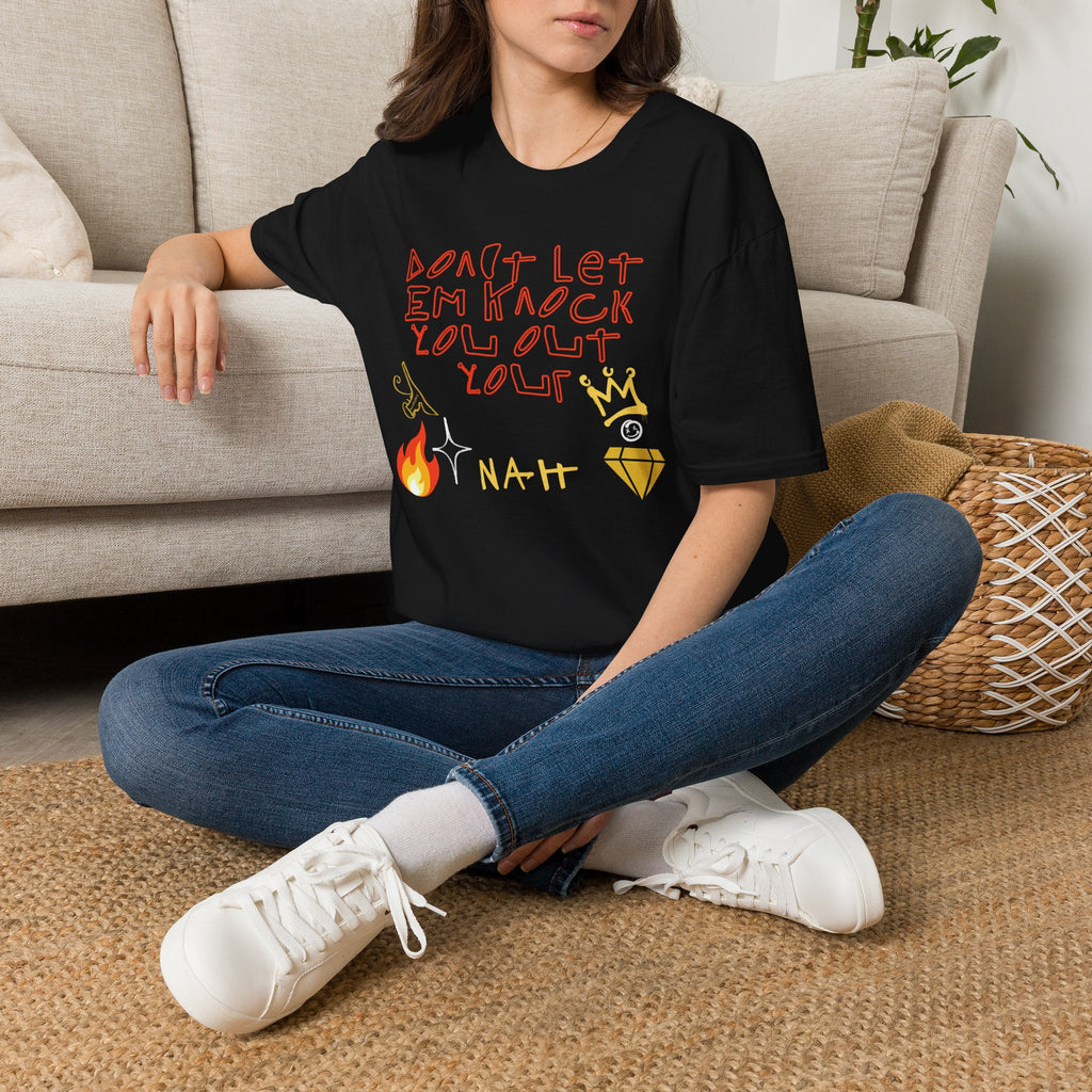 T-Shirt — 'Don't Let 'Em Knock You Out your Crown' Handwritten Graphic Tee "Crown Keepers"