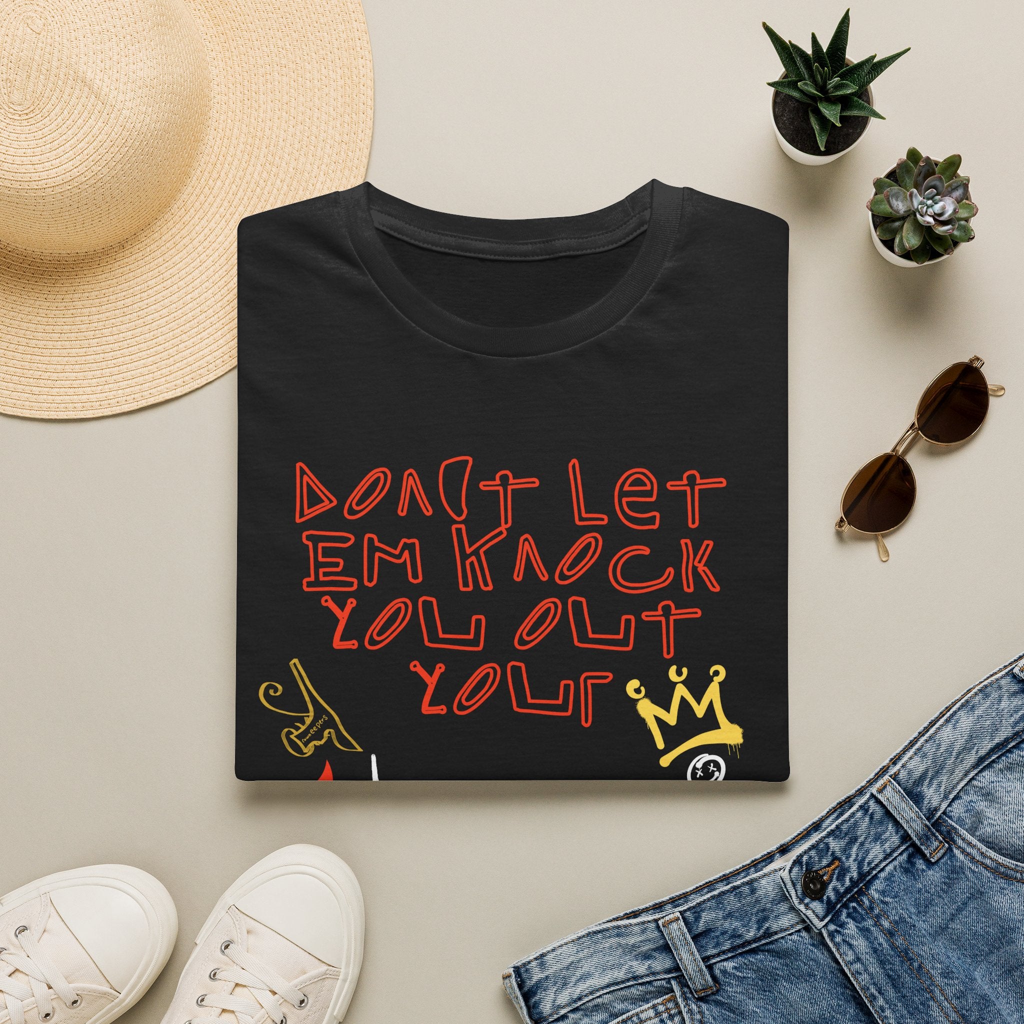 T-Shirt — 'Don't Let 'Em Knock You Out your Crown' Handwritten Graphic Tee "Crown Keepers"
